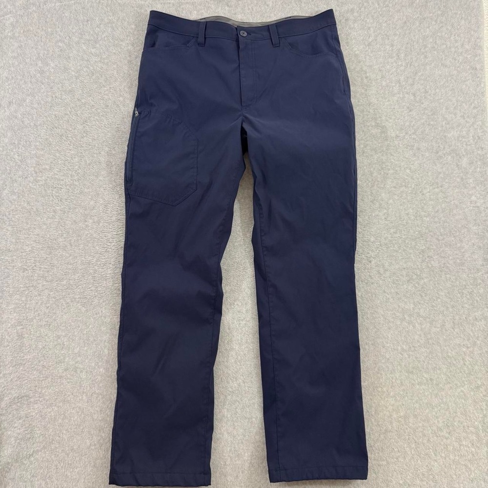 Eddie Bauer Men's Fleece Lined Tech Pants 36x32 Navy Outdoor Hiking